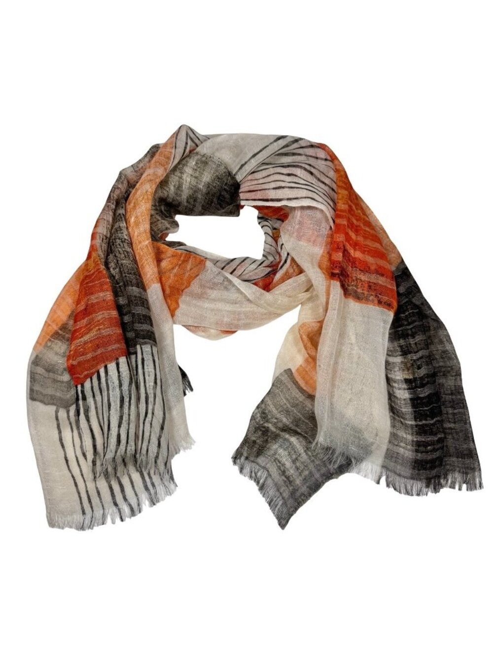 Pashma Silk Linen Cashmere Large Printed Scarf Wrap Patchwork Contemporary